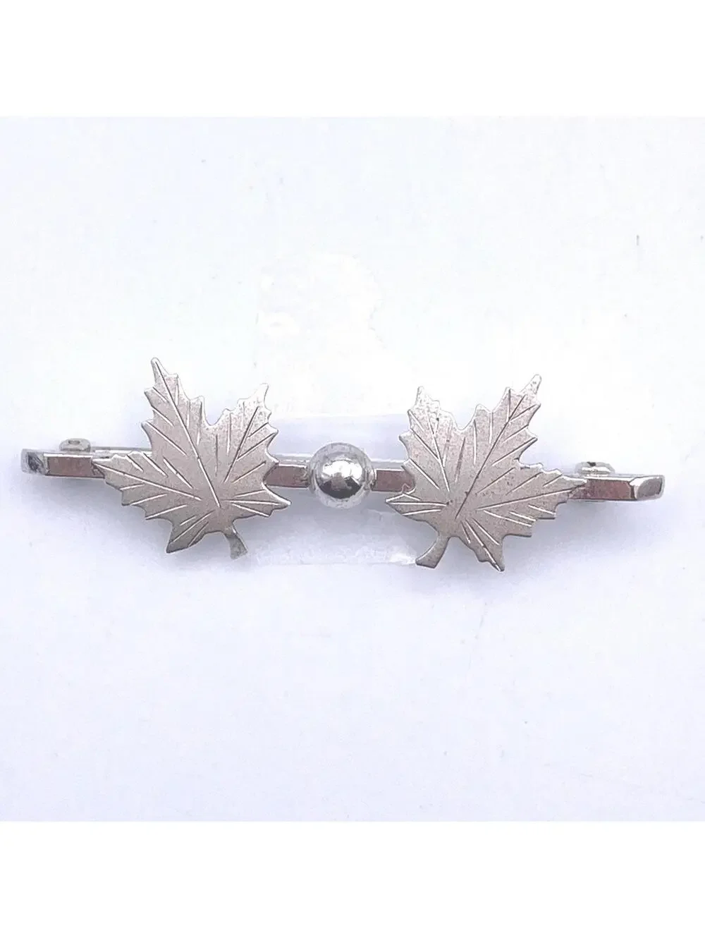 Vintage BOND BOYD Sterling Silver Maple Leaf Brooch, Bar Brooch.